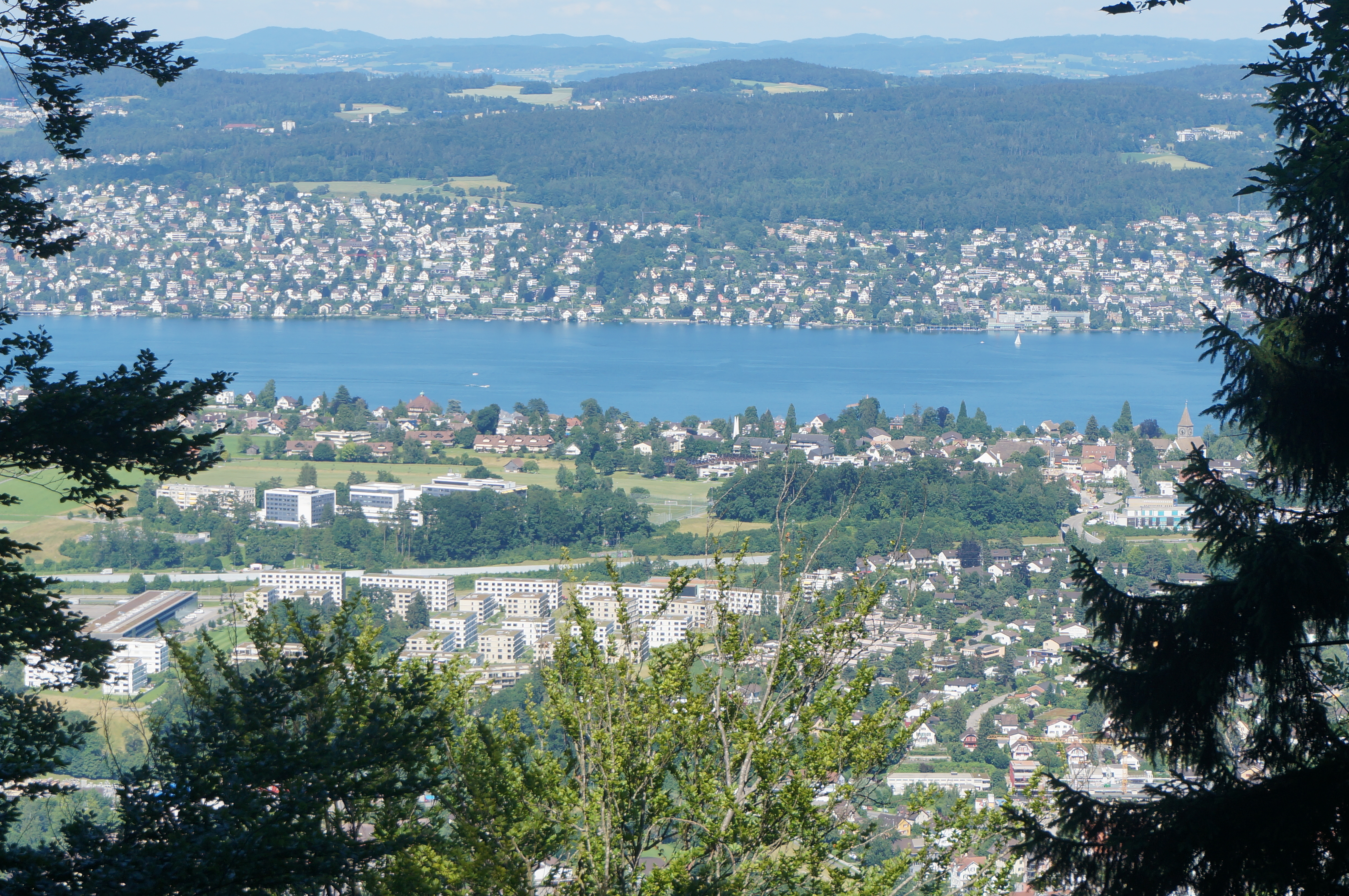 View of Zurich from Falsenegg cable car ride
